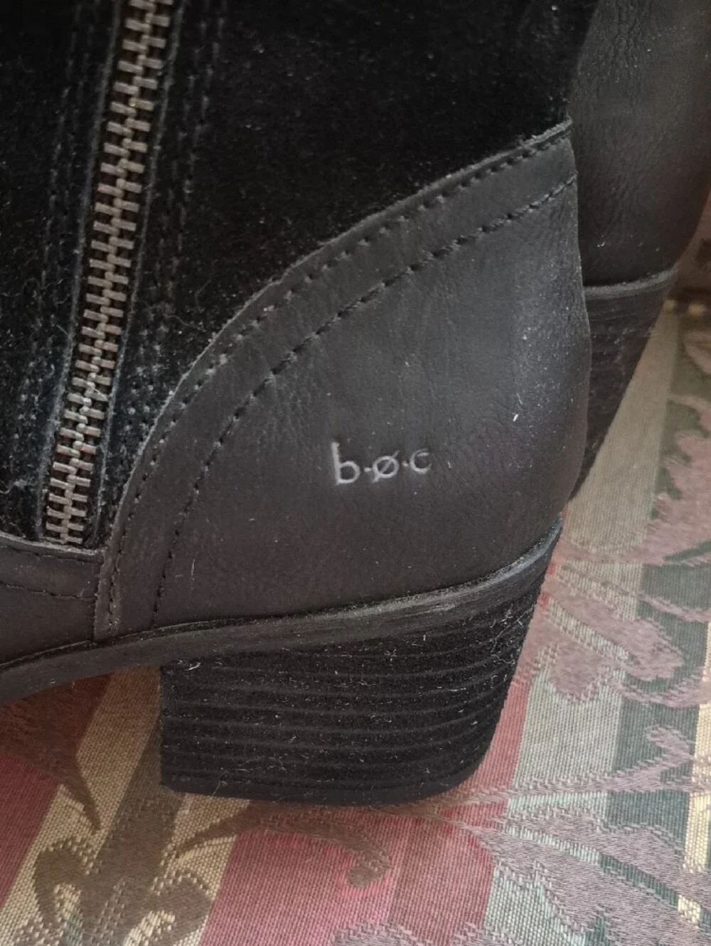 boc Black Leather and Suede Tall Boots